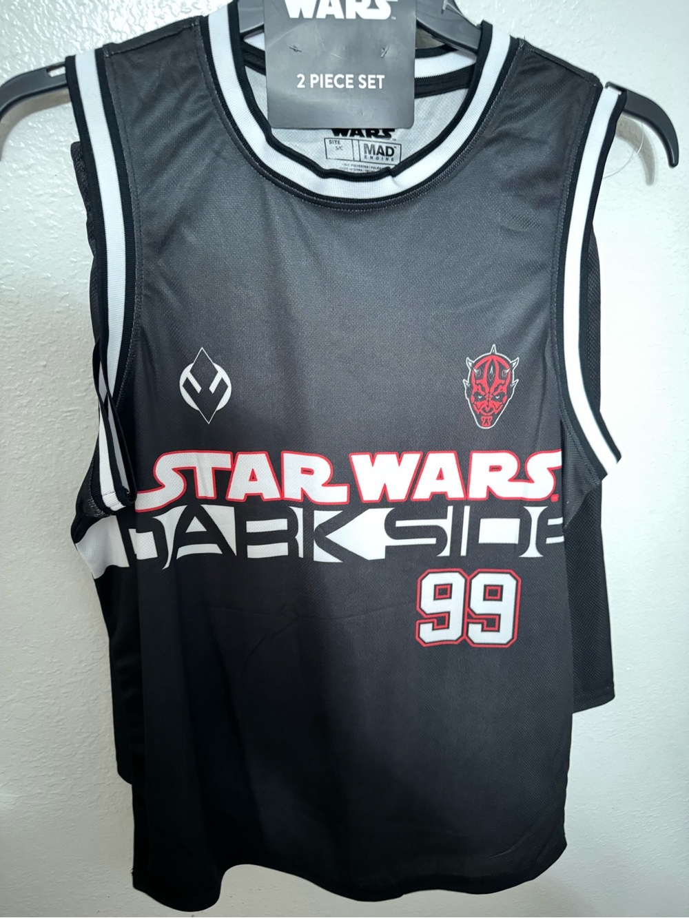 Star Wars Dark Side Darth Maul 2 Piece Set Basketball Jersey & Shorts Size Small